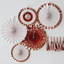 Ginger Ray Rose Gold Fan Decorations 5-Pieces