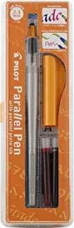Pilot Parallel Pen 2-Color Calligraphy Pen Set With Red And Black Ink Cartridges, 2.4Mm Nib (90051)