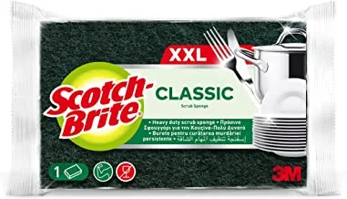 Scotch-Brite Heavy Duty Classic Flat Laminate XXL Scrub Sponge | Kitchen sponge | Dish sponge | Scrub | General Purpose Cleaning | Food Safe| Non-Rusting | Kitchen, Garage, Outdoor | 1 unit/pack