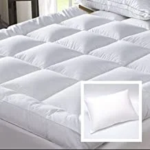 Hotel Linen Klub Bundle Offer Mattress Topper + Pillow, Outer Cover: 100% Microfiber, Thickness 500GSM Fibersheet, Size : King (200x200cm) + 1 PC 800Grms Microfiber