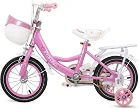 Mountain Gear Princess Kids Bike Bicycle With Hand Brake, Tools, Carrier Seat And Basket, Grils, Pink, 12 Inch