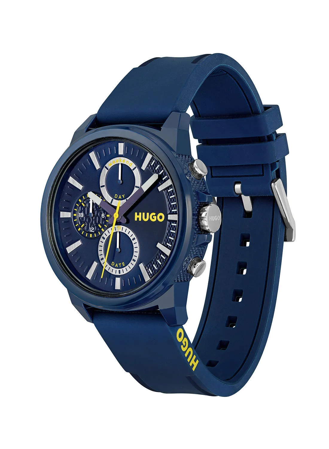 ساعة هوغو بوس ريلاكس للرجال بمينا ازرق من السيليكون - 1530257