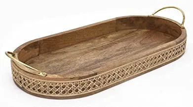 Rattan Wooden Serving Tray - 1300