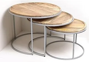 Iron Base Wooden Table Set - 603