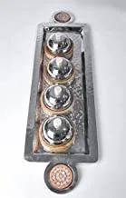 Tray With 4 Bowl - Silver 1152