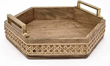 Rattan Wooden Serving Tray - 1296