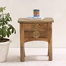 طاولة جانبية خشبية ، بني فاتح - 1115
