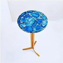 Agate Side Table with Base, Blue - 855