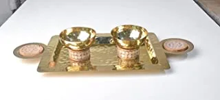 Tray With 2 Bowl - Gold 1155