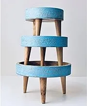 Hand Painted Wooden and Copper Cake Stand Set - 807