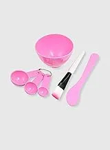 Face Mask Bowl Brush Stick And Gauge Set (6-Piece, Pink/White/Black)