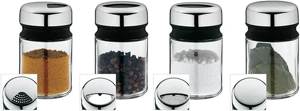 WMF Spice Shaker 4-PC. Glass Spice Storage Sets. Airtight. Spice Jars.