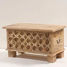 صندوق خشبي بالنحاس لون بني فاتح - 989