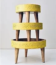 Hand Painted Wooden and Copper Cake Stand Set - 808