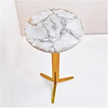 Agate Side Table with Base, White - 856