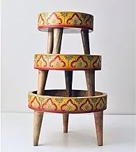 Hand Painted Wooden Cake Stand Set - 791