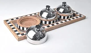 Tray With 3 Bowl - Silver 1157