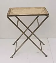 طاولة جانبية خشبية مع روطان - 1317