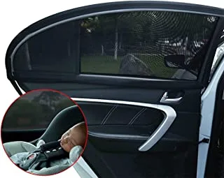 NALANDA Car Window Shade for Baby Adjustable Shade Breathable Mesh Car Curtains Window Net Car Rear Door Outdoor Camping Netting (M)