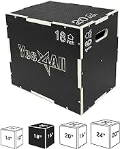 Yes4All 3 in 1 Non-Slip Wooden Plyo Box, Plyometric Box for Home Gym and Outdoor Workout