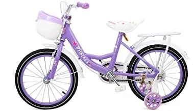 MOUNTAIN GEAR Princess Kids bike Bicycle with Hand brake, Tools, Carrier seat and Basket, Grils, Purple, 16 inch MGPB06