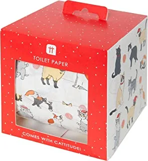 Talking Tables Botanical Christmas Cat Printed Toilet Roll