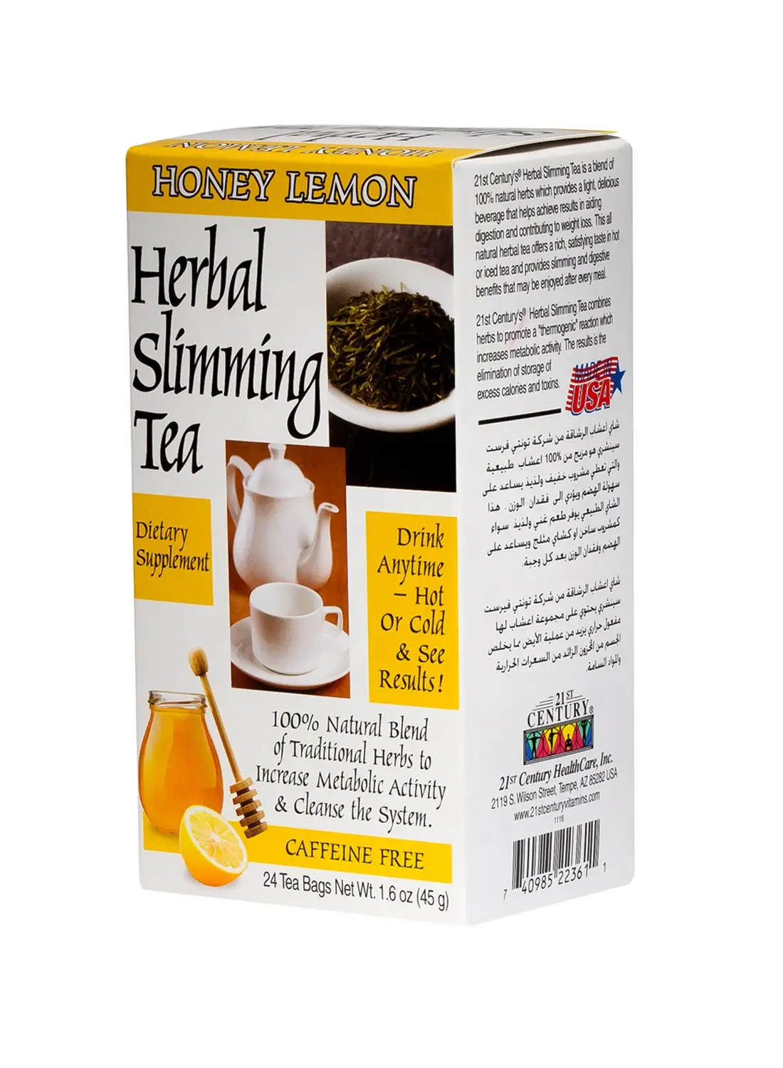 21st CENTURY Herbal Slimming Honeylemon Tea 24 Tea Bags