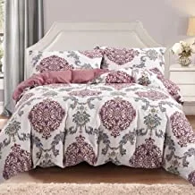 DONETELLA All-Season Bedding Comforter Set- 4 Pcs King Size, Applique Ruffled Design Comforter Sets for Double Bed - Removable Filler- With Down Alternative Filling