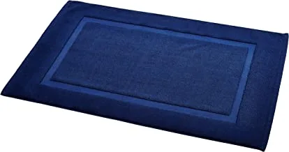 Amazon Basics Banded Bath Mat, Navy Blue