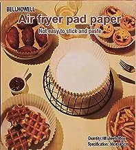 ECVV 100 PCS Air Fryer Disposable Paper Liner, Non Stick Air Fryer Liners, Round Food Grade Baking Paper for Air Fryer Oven Roasting Microwave Nature, 6.3inch/16cm, brown