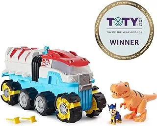 Paw Patrol Dino Rescue Dino Patroller Motorised Team Vehicle with Exclusive Chase and T-Rex Figures, Grey