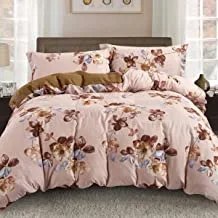 DONETELLA All-Season Bedding Comforter Set- 5 Pcs King Size, Applique Ruffled Design Comforter Sets for Double Bed - Removable Filler- With Down Alternative Filling (King, Coral Reef)