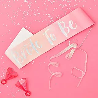 Ginger Ray Pink Ombre & Iridescent Foiled Bride To Be Hen Party Sash Tribe
