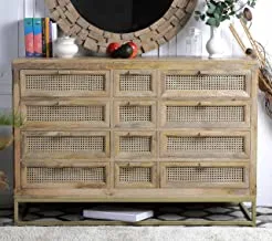 Indian Wooden Buffet with Rattan