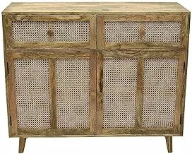 Wooden and Rattan Cabinet