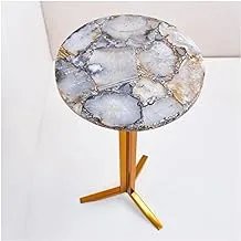 Agate Side Table with Base, Gray