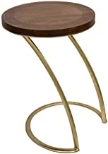 طاولة جانبية خشبية طبيعية مع قاعدة