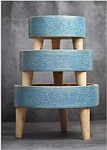 Wooden Cake Stand Set, Blue
