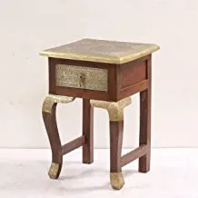 طاولة جانبية خشبية ، بني