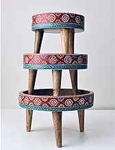 Hand Painted Wooden Cake Stand Set