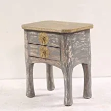Wooden Side Table, Gray