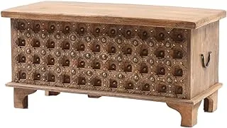 صندوق خشبي بالنحاس، بني فاتح - 1047