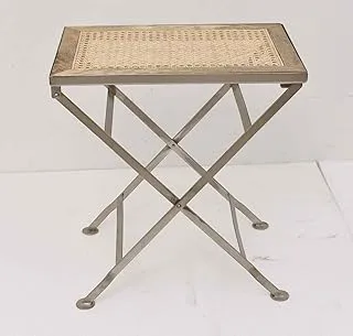 Wooden Side Table with Rattan - 1316