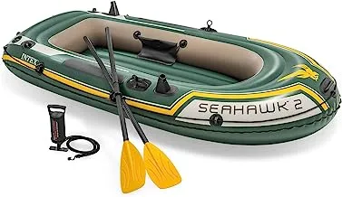 Intex Seahawk 2 Fishing Boat Set With Oars - 68347, Green