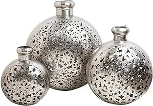 Stainless Steel Round Candle Holder Set