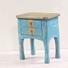 طاولة جانبية خشبية ، أزرق