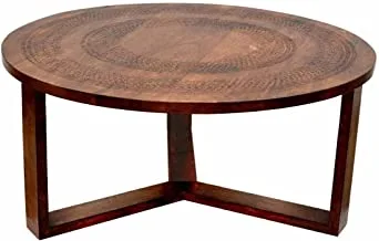 طاولة وسط خشبية ومنحوتة باليد