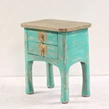 Wooden Side Table, Green