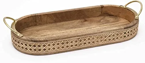 Rattan Wooden Serving Tray