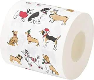 Talking Tables Botanical Christmas Dog Printed Toilet Roll